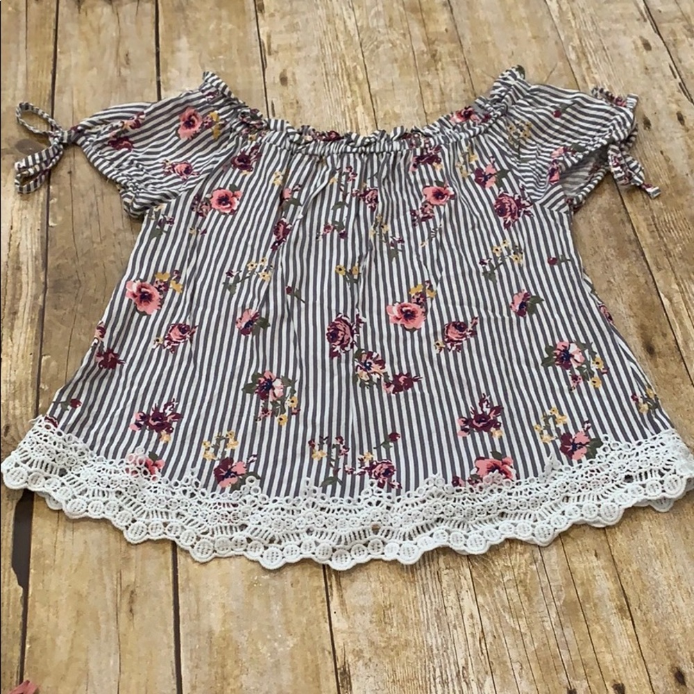 Floral off the shoulder blouse